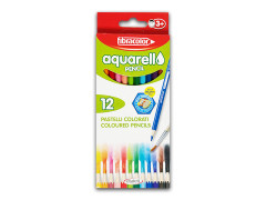 Creioane colorate Fibracolor Aquarello, 12 culori/cutie