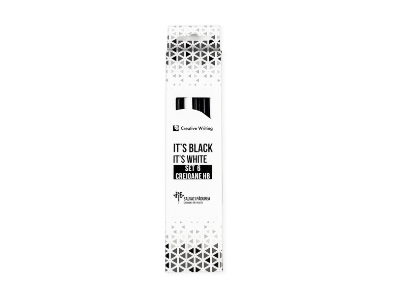 Set Creioane din plastic, HB, 6buc/set Creative Writing, It's Black it's White - Fotografie 1