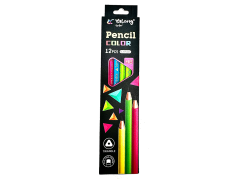 Creioane Yalong Neon cu guma, 12 buc./set