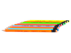 Creion Lyra Neon, corp culori fluorescente, HB/2 cu guma