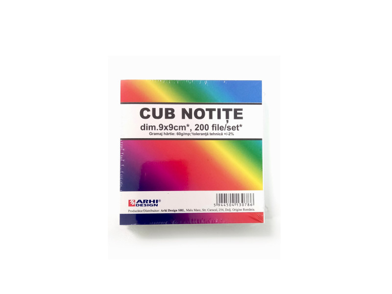 Cub de notite 9X9 cm, 200coli/set - Fotografie 1