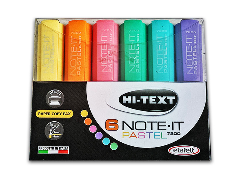 Evidentiator Hi-Text 7200 Note.IT Pastel, 6 culori/blister - Fotografie 1