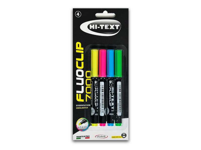 Evidentiator Hi-Text 7000 Fluoclip, 4 culori/blister - Fotografie 1