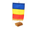 Fanion steag Romania cu suport din lemn
