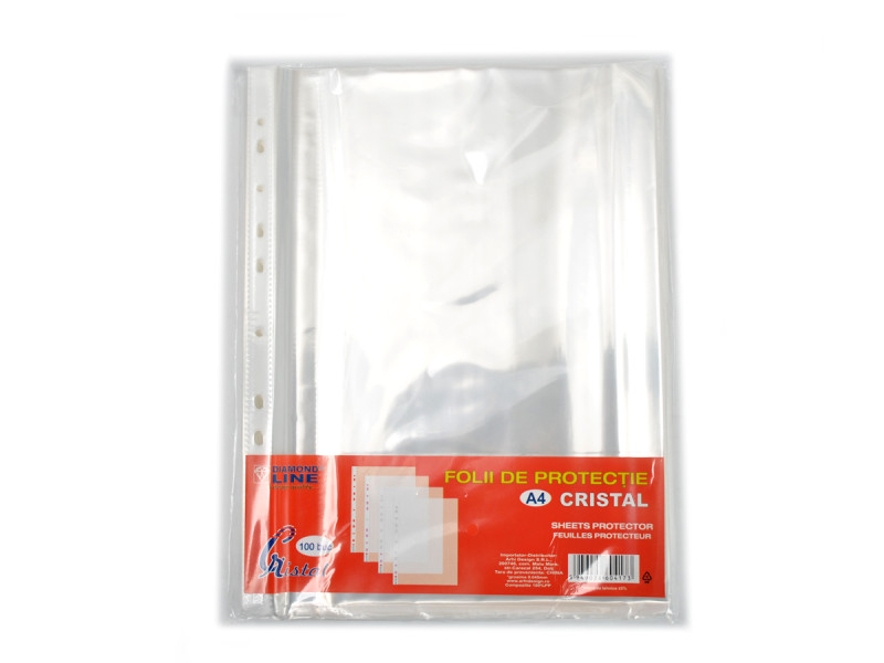 File protectie A4 Cristal, 100 buc/set- 45 microni - Fotografie 1