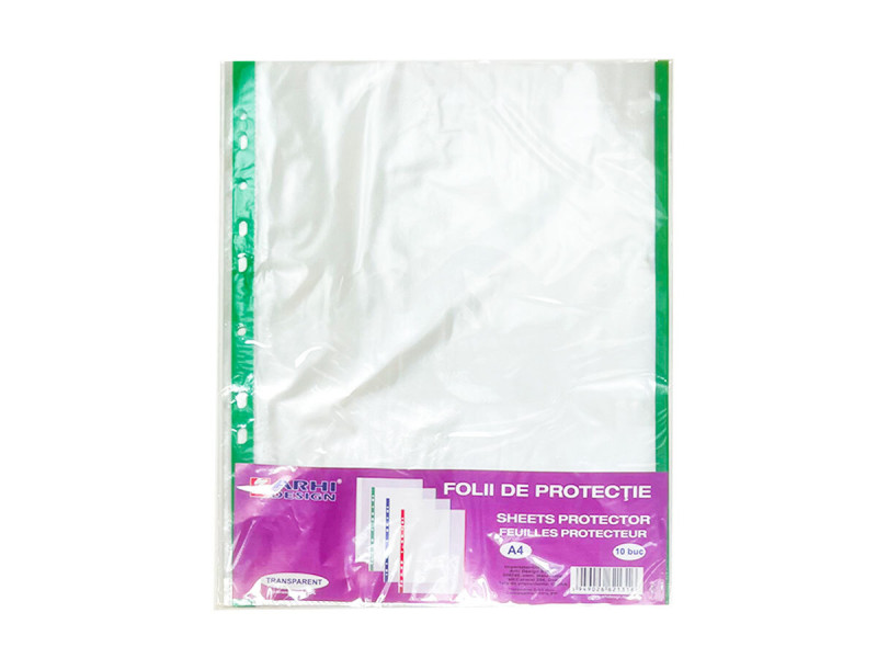 File protectie color, Arhi Design 10 buc/set- 30 microni, verde - Fotografie 1