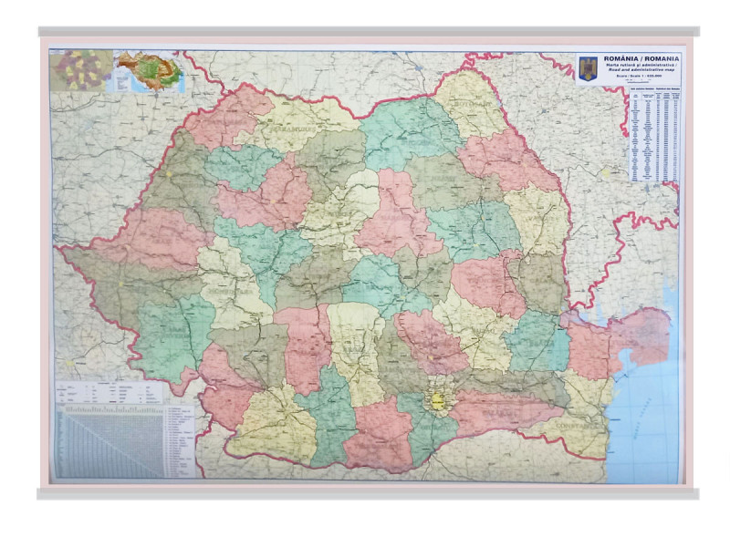 Harta Romania 100 x 140 cm - Fotografie 2