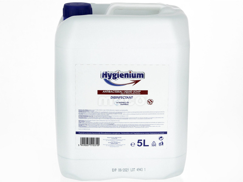 Hygienium Sapun Lichid Anctibacterian cu Extract de Bumbac, 5L - Fotografie 1