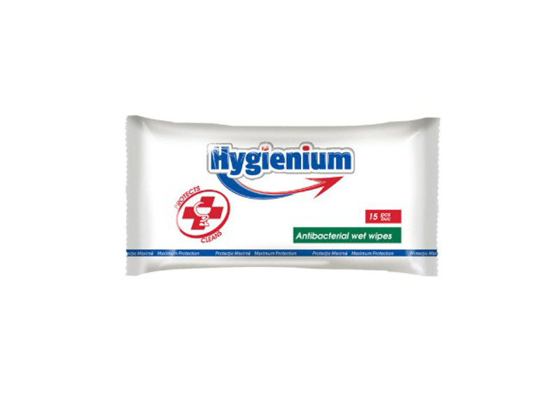 HYGIENIUM Servetele umede antibacteriene 15 buc. - Fotografie 1