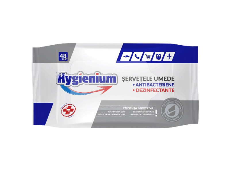 HYGIENIUM Servetele umede antibacteriene 48 buc. - Fotografie 1