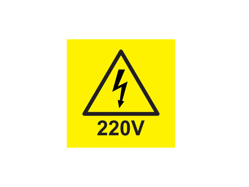 Indicator avertizare 220V, 85x85mm - Fotografie 1