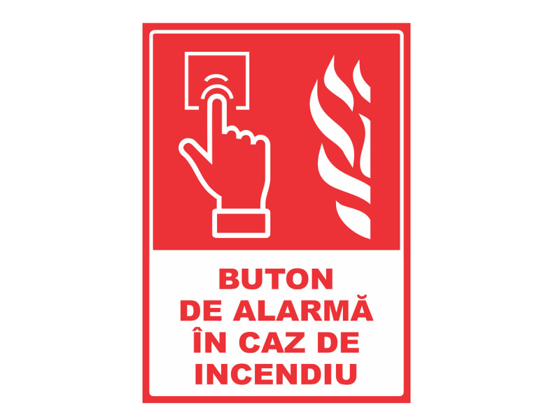 Indicator "Buton de Incendiu", autocolant, A5 - Fotografie 1
