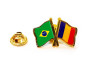 Insigna pin dublu steag Romania si orice steag - bulk - imagine 3