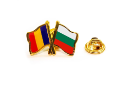 Insigna pin steag Romania si Bulgaria 