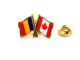 Insigna pin steag Romania si Canada