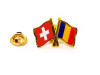 Insigna pin dublu steag, Romania si diverse tari - imagine 4