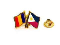 Insigna pin steag Romania si Filipine