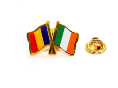 Insigna pin steag Romania si Irlanda