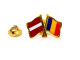 Insigna pin steag Romania si Letonia