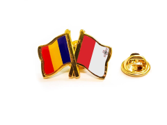 Insigna pin steag Romania si Malta