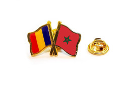 Insigna pin steag Romania si Maroc