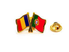 Insigna pin steag Romania si Portugalia