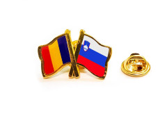 Insigna pin steag Romania si Slovenia