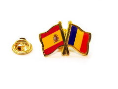 Insigna pin steag Romania si Spania