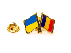 Insigna pin steag Ucraina Romania
