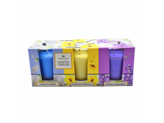 Lumanari parfumate, Lavanda, Vanilie, Linen, 3 buc/set, 10h