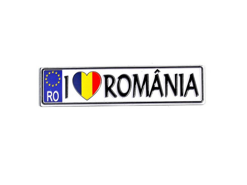 Magnet suvenir frigider I love Romania 10.5 x 2.5 cm - Fotografie 1