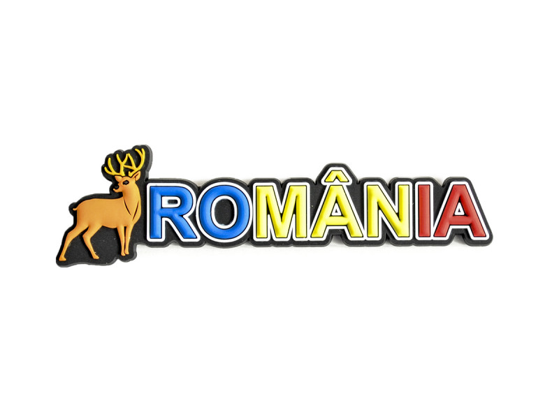 Magnet de frigider din cauciuc Romania - Cerb - Fotografie 1