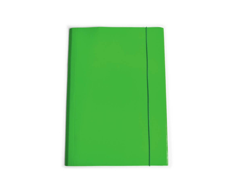 Mapa carton plastifiat cu elastic, Verde - Fotografie 1