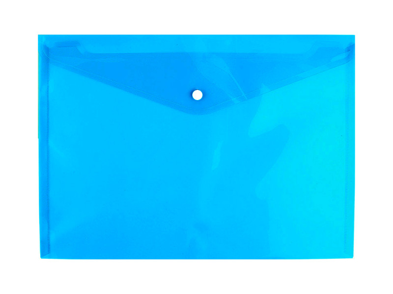 Mapa plastic buton (cu capsa) - albastru - Fotografie 1