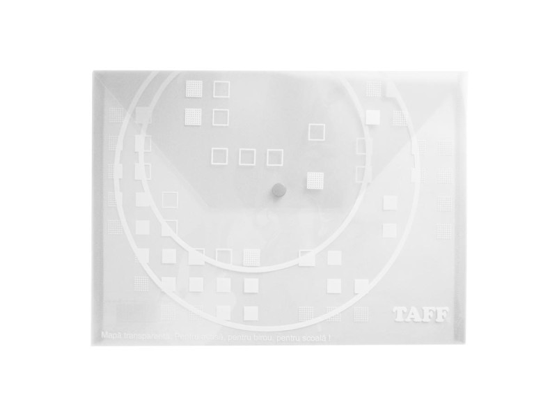Mapa plastic buton (cu capsa) Taff, Transparent - Fotografie 1