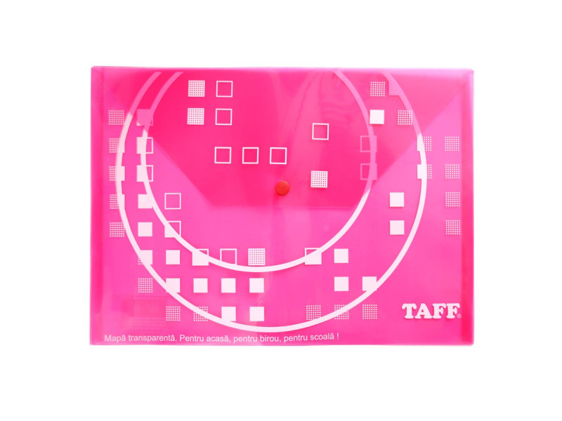 Mapa plastic buton (cu capsa) Taff, Rosu - Fotografie 1