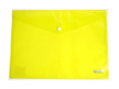 Mapa plastic cu buton Fluorescenta, galben