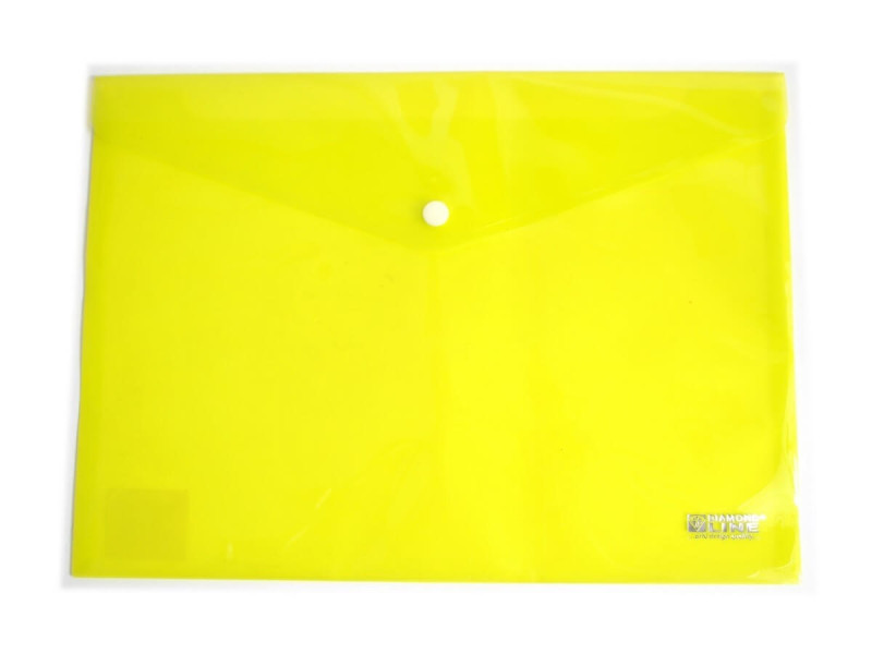 Mapa plastic cu buton Fluorescenta, galben - Fotografie 1