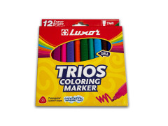 Marker de colorat Luxor TRIOS, 12 buc/set