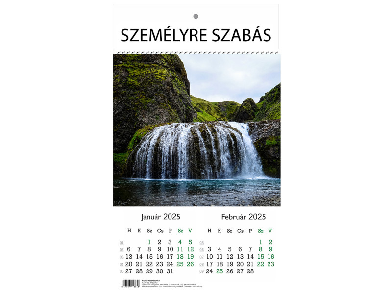  Naptár vízesésekkel 2025, 6 lap, A3 (Calendar cascade) - Fotografie 1