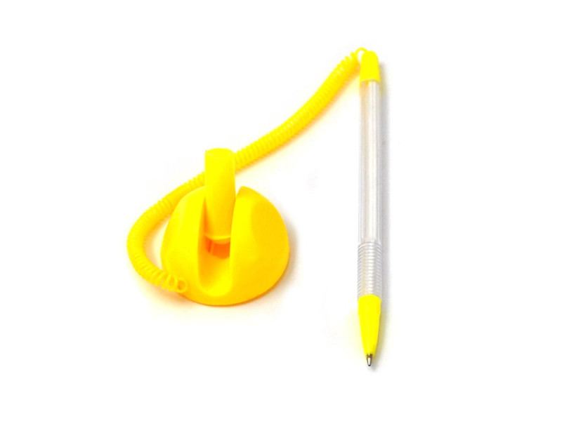 Pix cu suport si snur plastic, galben - Fotografie 1