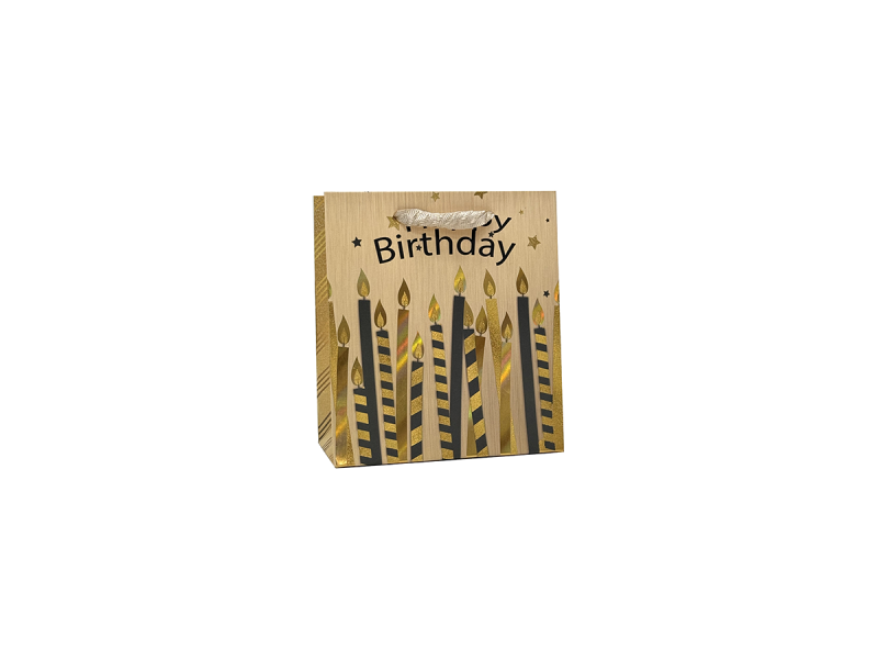 Punga cadou Aniversare Gold, dimensiune 14*15*7 cm, Model 1 - Fotografie 1