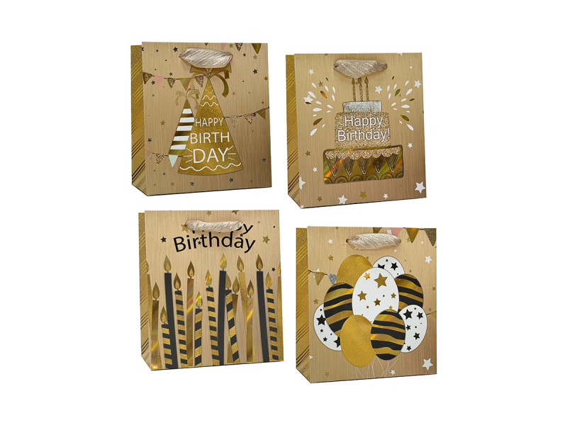 Punga cadou Aniversare Gold, dimensiune 18*23*10 cm, diverse modele - Fotografie 1