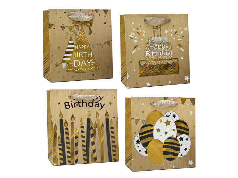 Punga cadou Aniversare Gold, dimensiune 26*32*12 cm, diverse modele - Fotografie 1