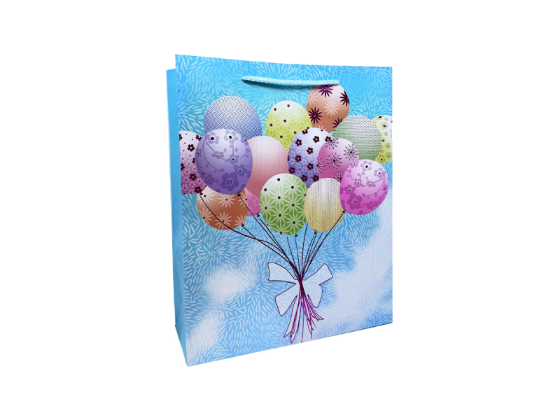Punga cadou Baloane, Albastru deschis, dimensiune 26*32*10 cm - Fotografie 1