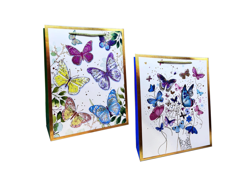 Punga cadou Fluturi, Alb, dimensiune 26*32*10 cm, diverse modele - Fotografie 1