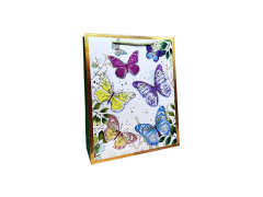 Punga cadou Fluturi, Alb, dimensiune 26*32*12 cm, Model 1