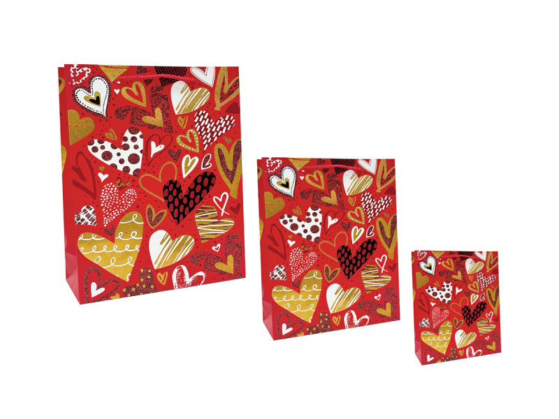 Punga cadou Inimi, Rosu, diverse dimensiuni - Fotografie 1