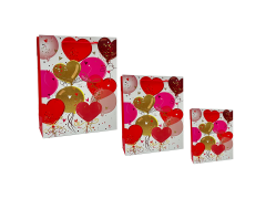 Punga cadou Inimi si baloane, diverse dimensiuni