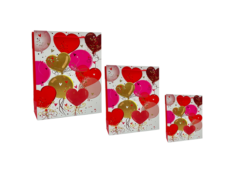 Punga cadou Inimi si baloane, diverse dimensiuni - Fotografie 1